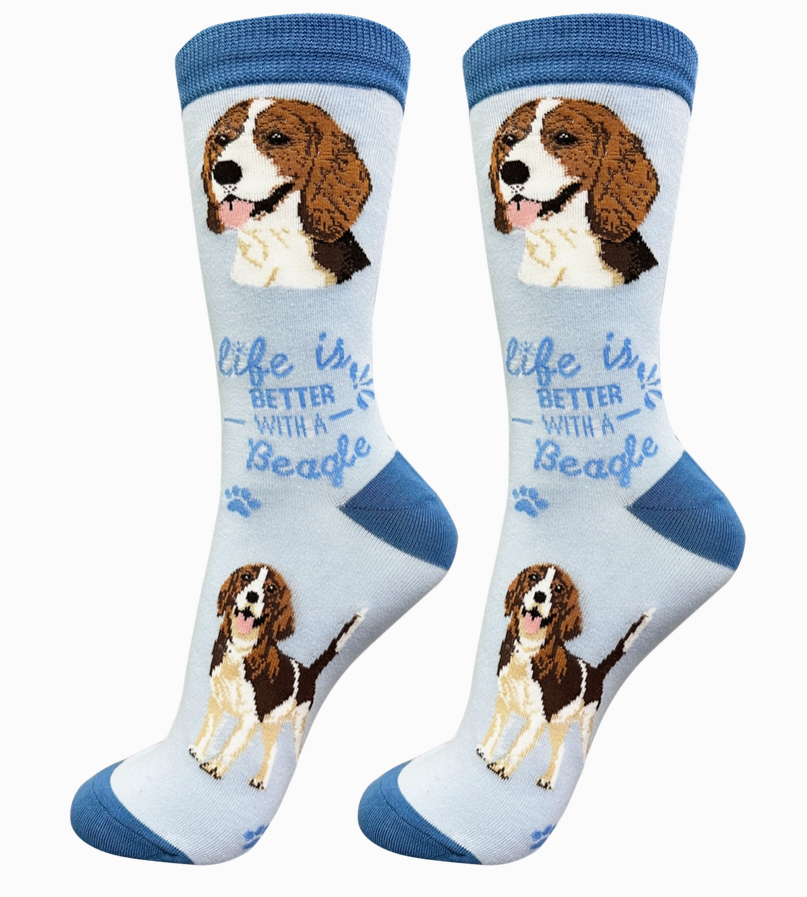 Beagle Dog Socks - Life is Better - Premium Socks from Sock Daddy - Just $10.95! Shop now at Pat's Monograms