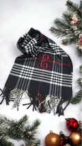 Plaid Cashmere Feel Scarves with Embroidered Single Initial - Premium Accessories from Pat's Monograms - Just $18! Shop now at Pat's Monograms