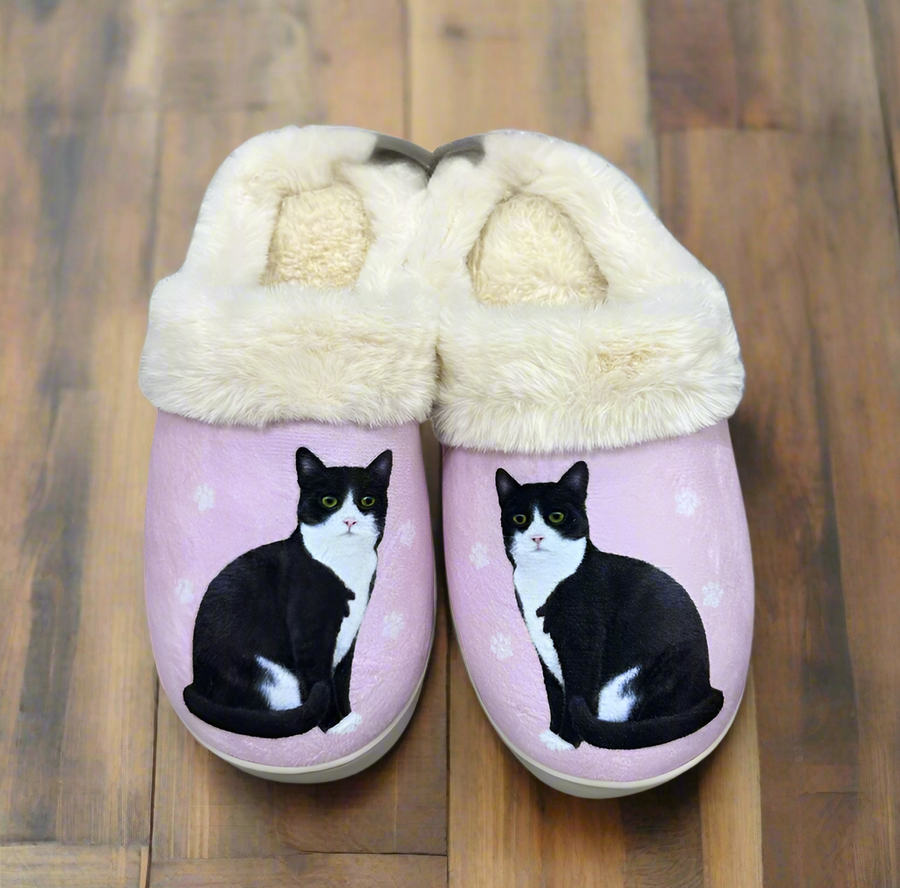 Black Cat Snoozies Cat Slippers Buy Black And White Cat Snuggs