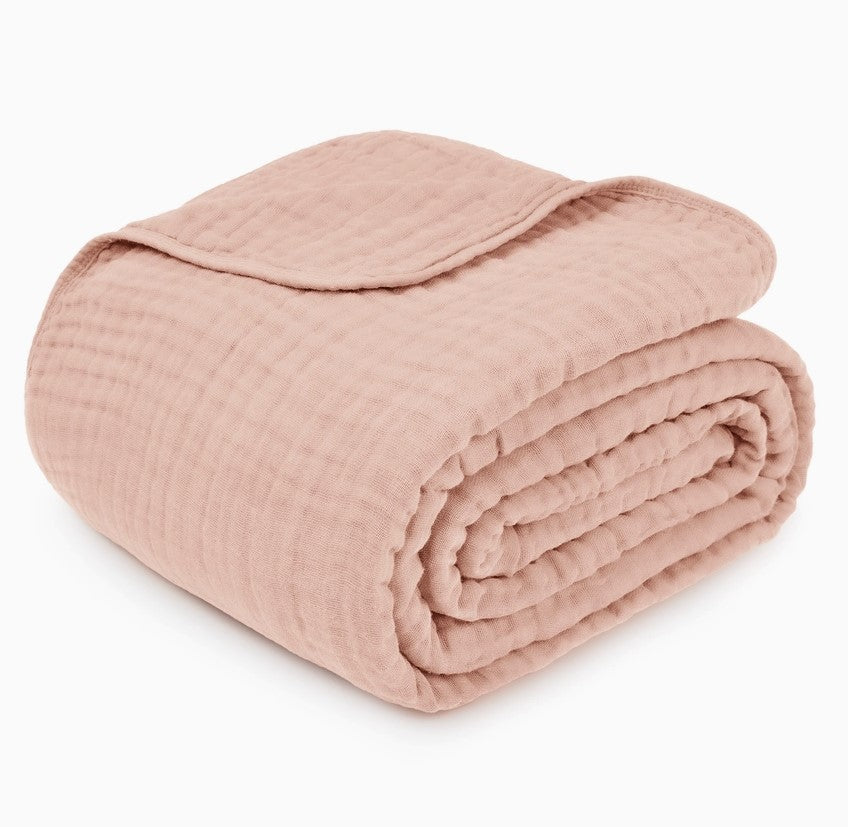 Adult Muslin Cotton Throw - Blush - Premium blanket from Comfy Cubs - Just $34.95! Shop now at Pat's Monograms