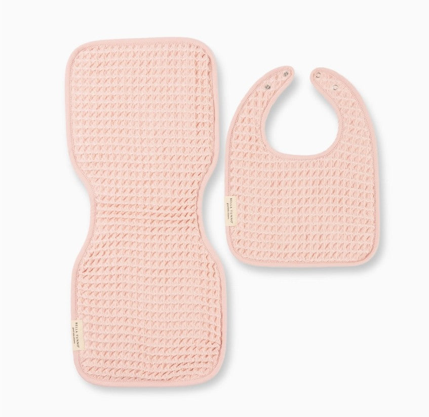 Bib + Burp Reversible Waffle Set - Blush - Premium Just for baby from Bella Tunno - Just $29.95! Shop now at Pat's Monograms