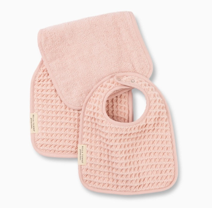 Bib + Burp Reversible Waffle Set - Blush - Premium Just for baby from Bella Tunno - Just $29.95! Shop now at Pat's Monograms