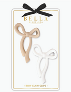 Claw Clips Set of 2 - Flax Bow/White Bow - Premium Accessories from Bella Sleep + Spa - Just $8.95! Shop now at Pat's Monograms