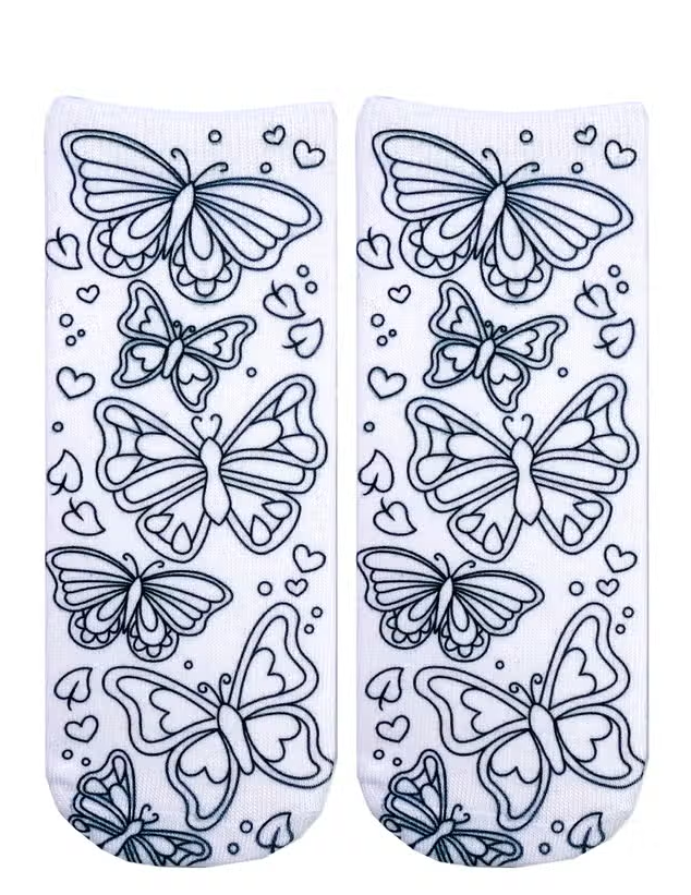 Butterfly Coloring Socks - Premium Socks from Living Royal - Just $8.95! Shop now at Pat's Monograms