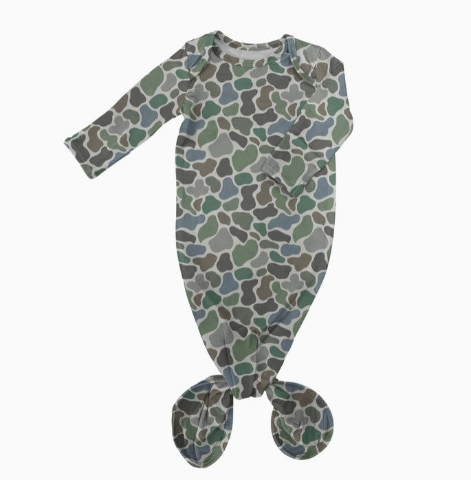 Pebble Camo Knotted Gown - Premium Baby Sleepwear from Goosies - Just $29.95! Shop now at Pat's Monograms