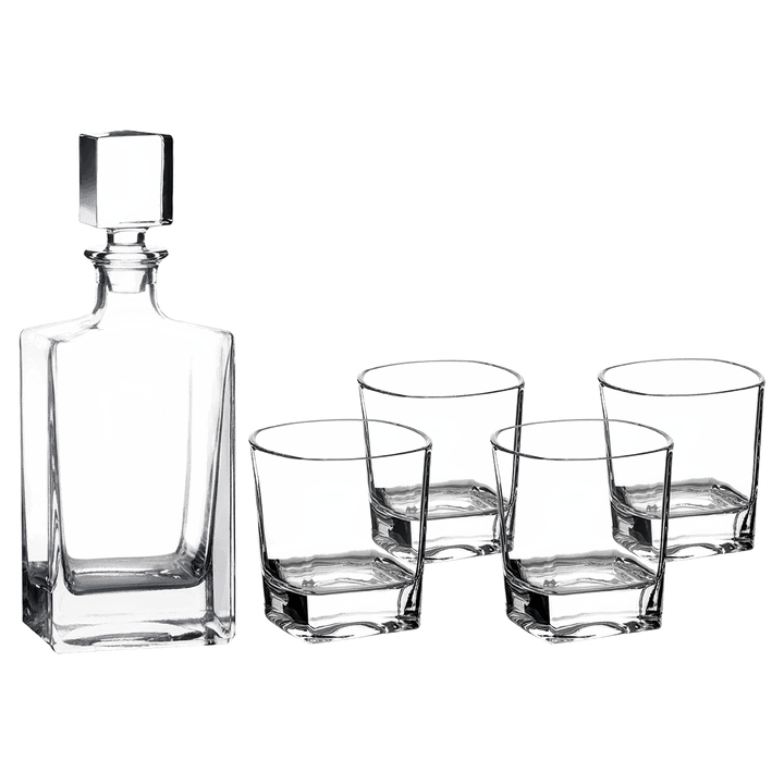 Rectangle Glass Decanter Set with 4 Glasses - 810ml add Laser Engraving - Premium barware from JDS - Just $47.95! Shop now at Pat's Monograms