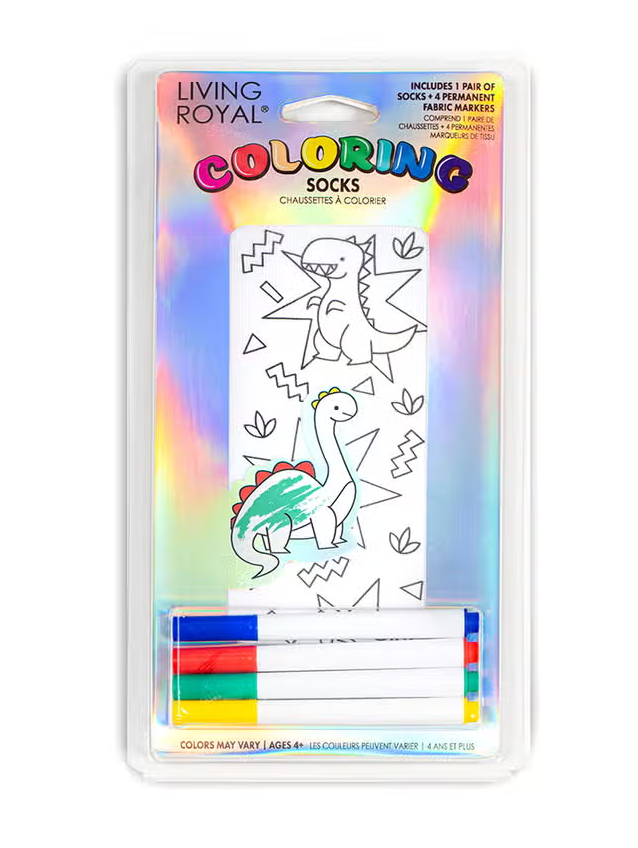 Dino Daze Coloring Socks - Premium Socks from Living Royal - Just $8.95! Shop now at Pat's Monograms