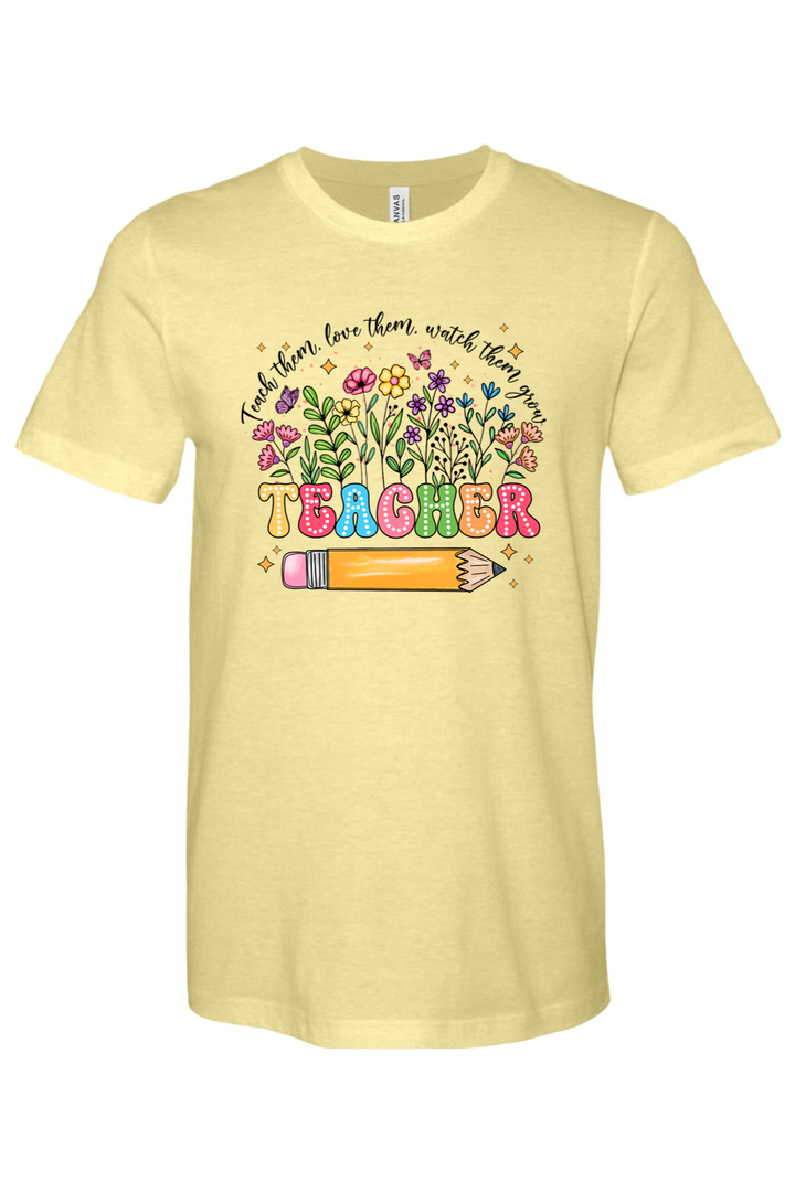 Watch Them Grow Teacher Tee - Premium T-Shirts from Pat's Monograms - Just $24.95! Shop now at Pat's Monograms