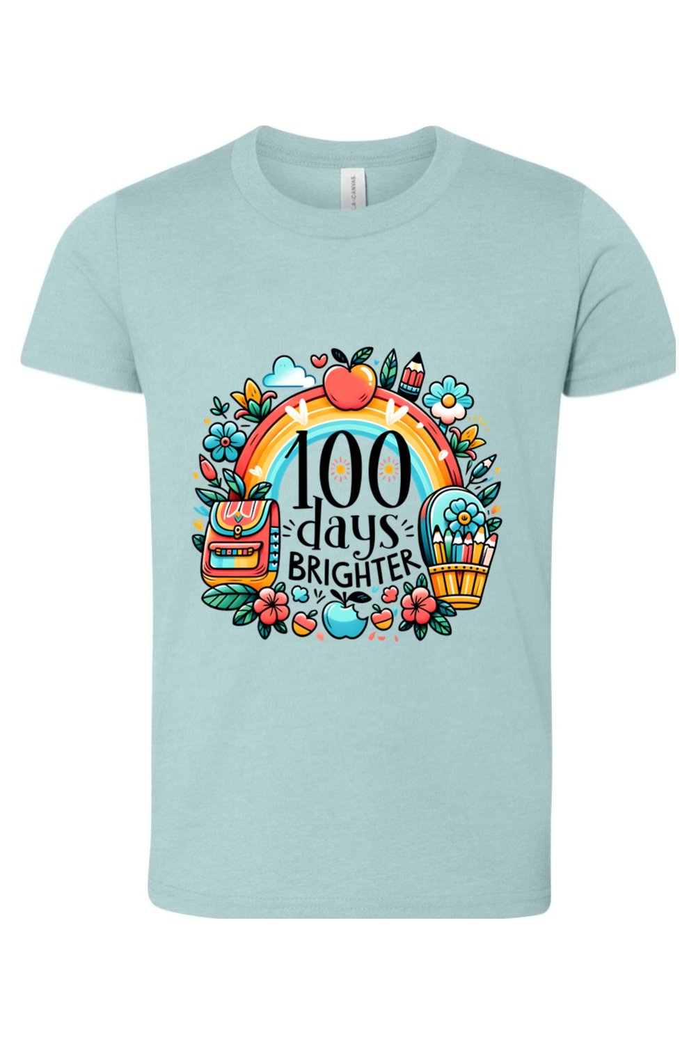 100 Days Brighter - Premium T-Shirts from Pat's Monograms - Just $24.95! Shop now at Pat's Monograms