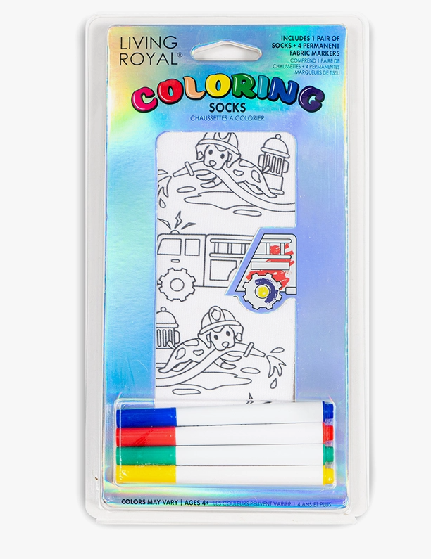 Fire Truck Coloring Socks - Premium Socks from Living Royal - Just $8.95! Shop now at Pat's Monograms