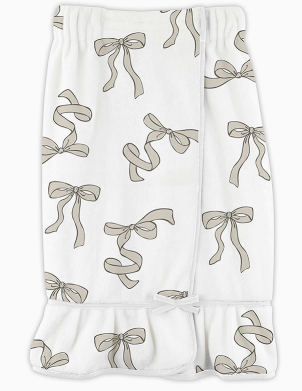 Spa Wrap - Flax Bows - Premium Bath Wrap from Bella Sleep + Spa - Just $45.95! Shop now at Pat's Monograms