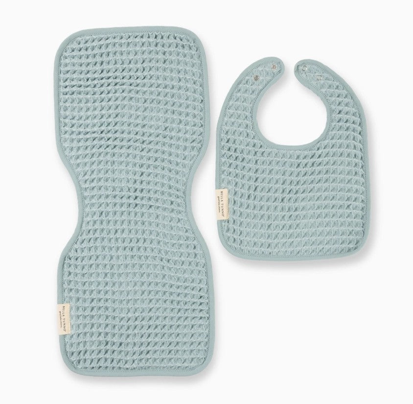 Bib + Burp Reversible Waffle Set - Fog - Premium Just for baby from Bella Tunno - Just $29.95! Shop now at Pat's Monograms