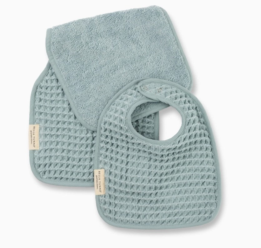 Bib + Burp Reversible Waffle Set - Fog - Premium Just for baby from Bella Tunno - Just $29.95! Shop now at Pat's Monograms