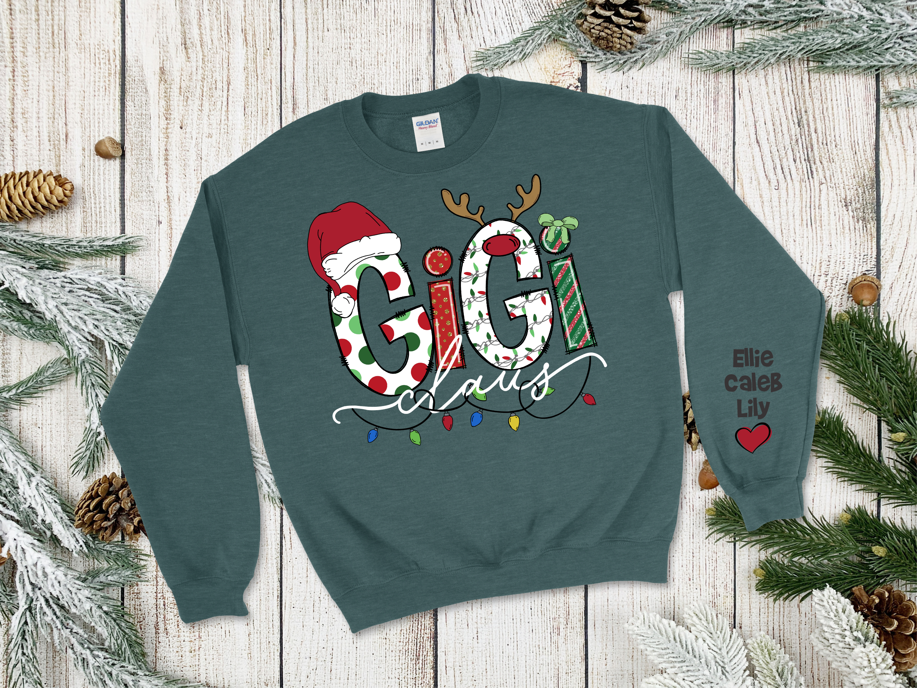 Custom Claus Sweatshirt for Grandma, Mama, Aunt, Nanny - Premium Clothing from Pat's Monograms - Just $39.95! Shop now at Pat's Monograms