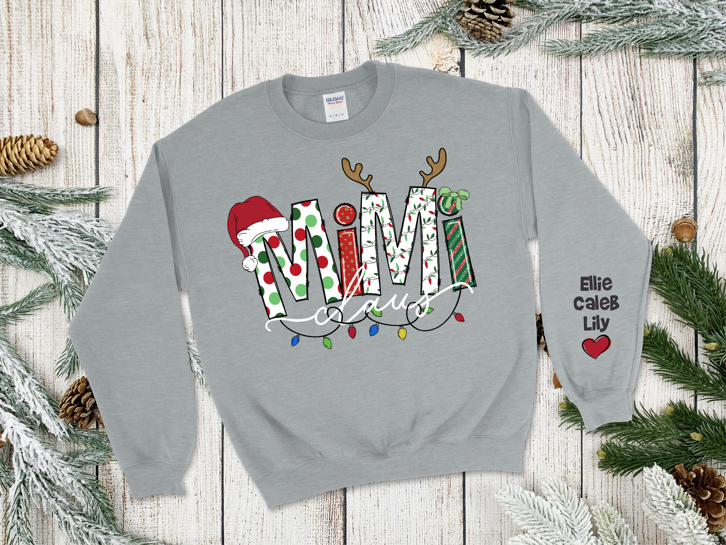 Custom Claus Sweatshirt for Grandma, Mama, Aunt, Nanny - Premium Clothing from Pat's Monograms - Just $39.95! Shop now at Pat's Monograms