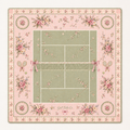 Tennis Court Vintage Floral mahjong mat 33"x33" — Girl Tribe Co