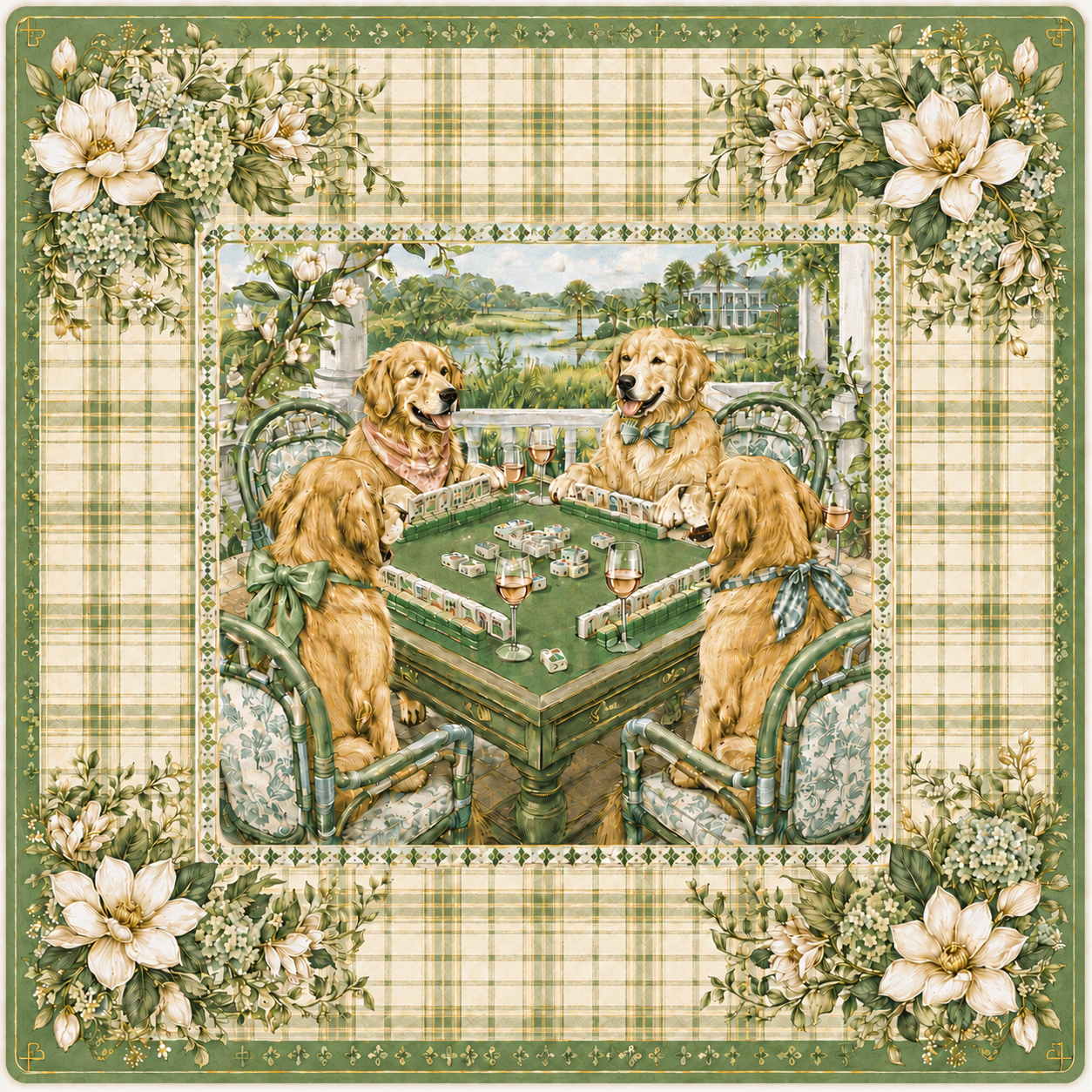 The Golden Hour — Golden Retriever Dog Mahjong Mat | Paws & Tiles Collection - PREORDER - Premium Mahjong from Told in Tiles - Just $80! Shop now at Pat's Monograms