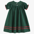 Green Christmas Mistletoe Smocked Bishop Dress - Premium Baby & Toddler Dresses from Lil Cactus - Just $35.95! Shop now at Pat's Monograms
