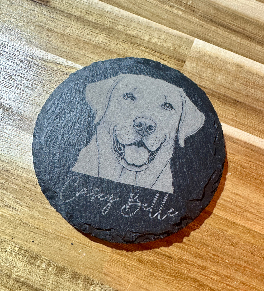 Personalized Engraved Slate Dog Breed Coaster - Premium coaster from Pat's Monograms - Just $12.95! Shop now at Pat's Monograms