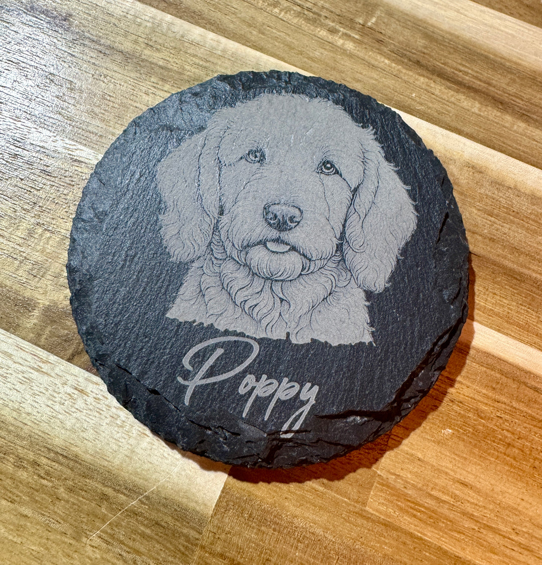 Personalized Engraved Slate Dog Breed Coaster - Premium coaster from Pat's Monograms - Just $12.95! Shop now at Pat's Monograms