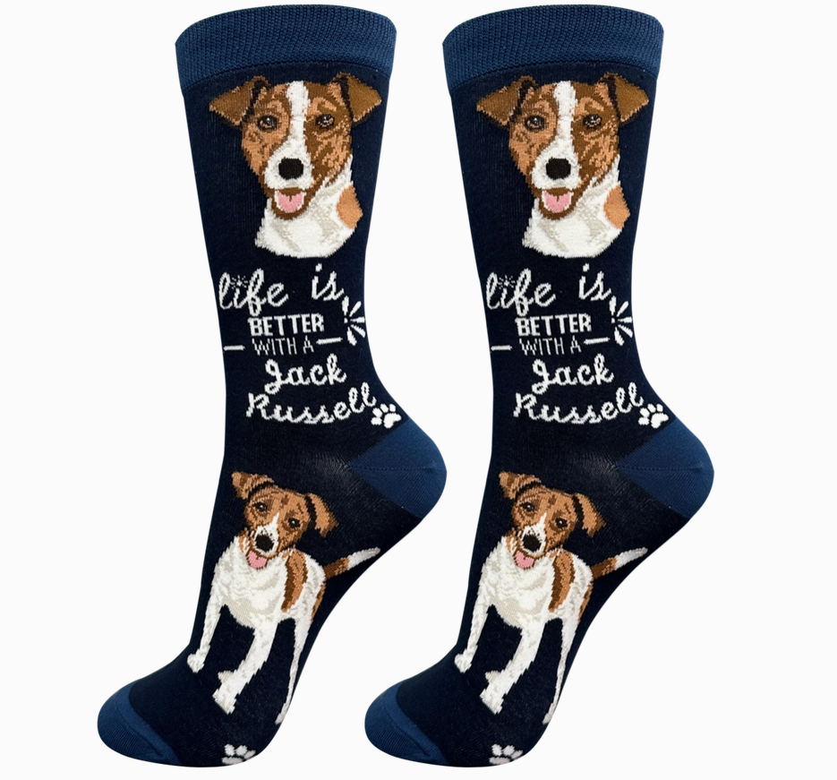 Jack Russell - Life is Better Socks - Premium Socks from Sock Daddy - Just $10.95! Shop now at Pat's Monograms