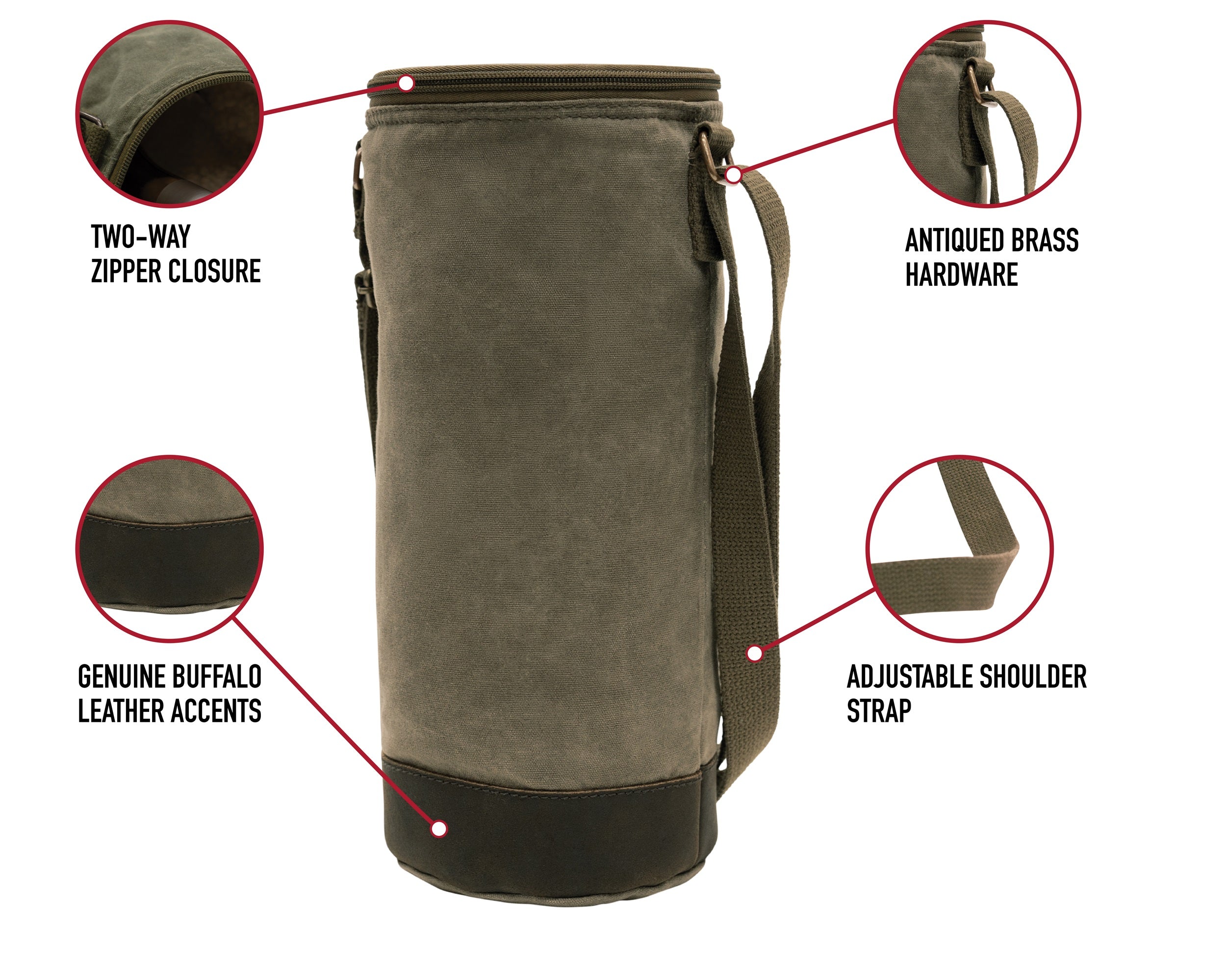Waxed Canvas Wine Carrier Tote - Premium wine accessories from Rothco - Just $18.95! Shop now at Pat's Monograms
