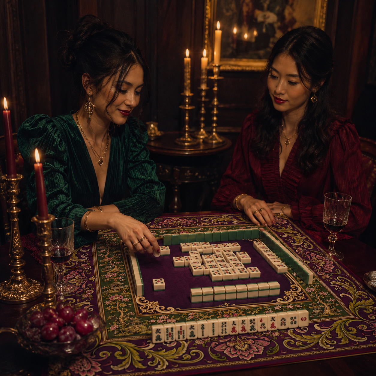 The Empress — Jewel Tone Baroque Mahjong Mat - PREORDER - Premium Mahjong from Told in Tiles - Just $80! Shop now at Pat's Monograms