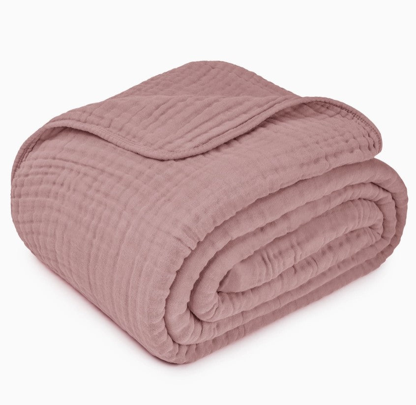 Adult Muslin Cotton Throw - Mauve - Premium blanket from Comfy Cubs - Just $34.95! Shop now at Pat's Monograms