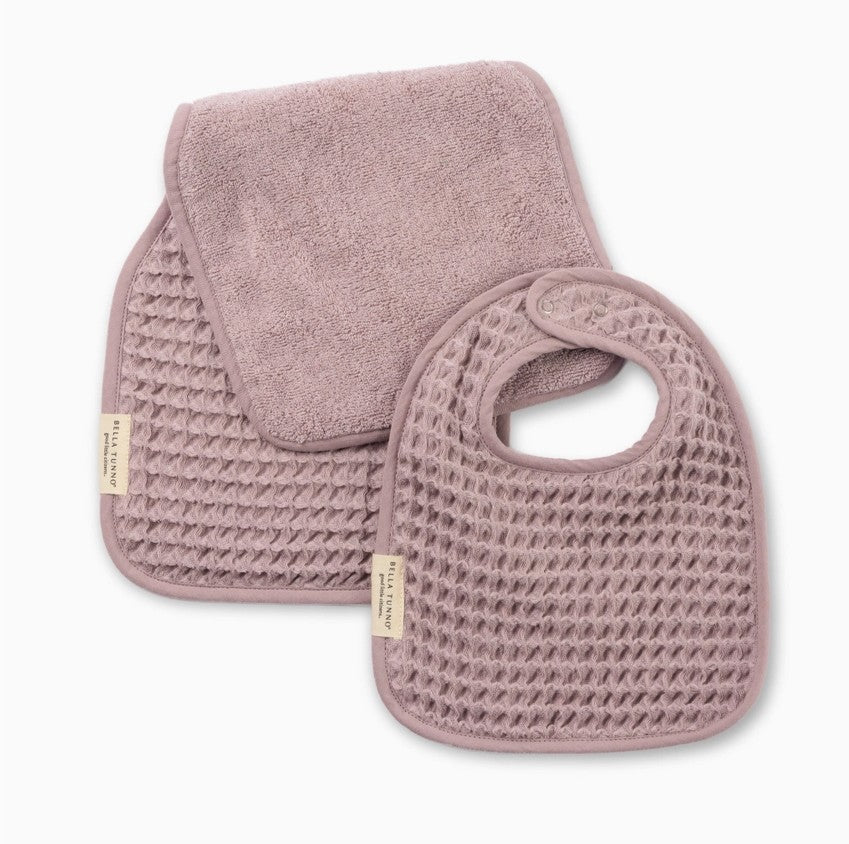 Bib + Burp Reversible Waffle Set - Orchid - Premium Just for baby from Bella Tunno - Just $29.95! Shop now at Pat's Monograms