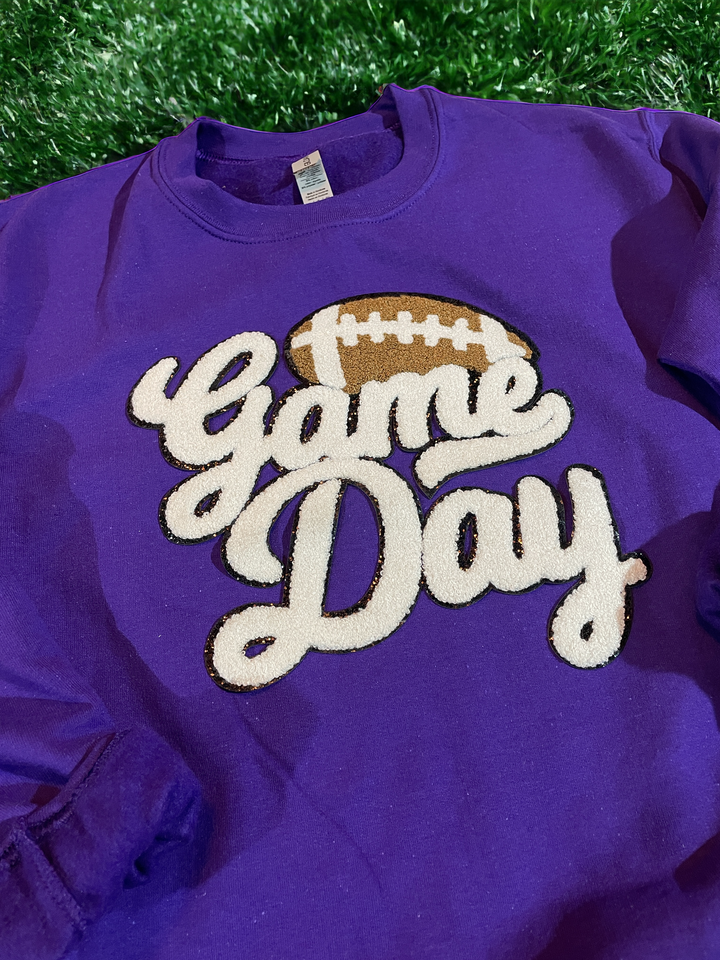 Chenille Patch Game Day Sweatshirt - Premium Sweatshirt from Pat's Monograms - Just $34.95! Shop now at Pat's Monograms