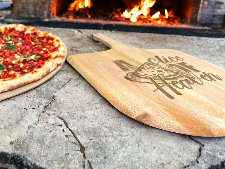 Laser Engraved Acacia Wood Pizza Peel - Premium Cookware from Pat's Monograms - Just $46.95! Shop now at Pat's Monograms