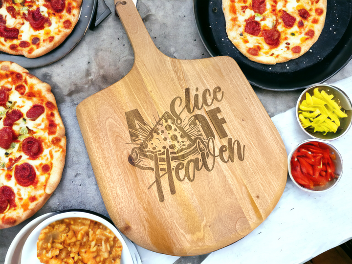 Laser Engraved Acacia Wood Pizza Peel - Premium Cookware from Pat's Monograms - Just $46.95! Shop now at Pat's Monograms