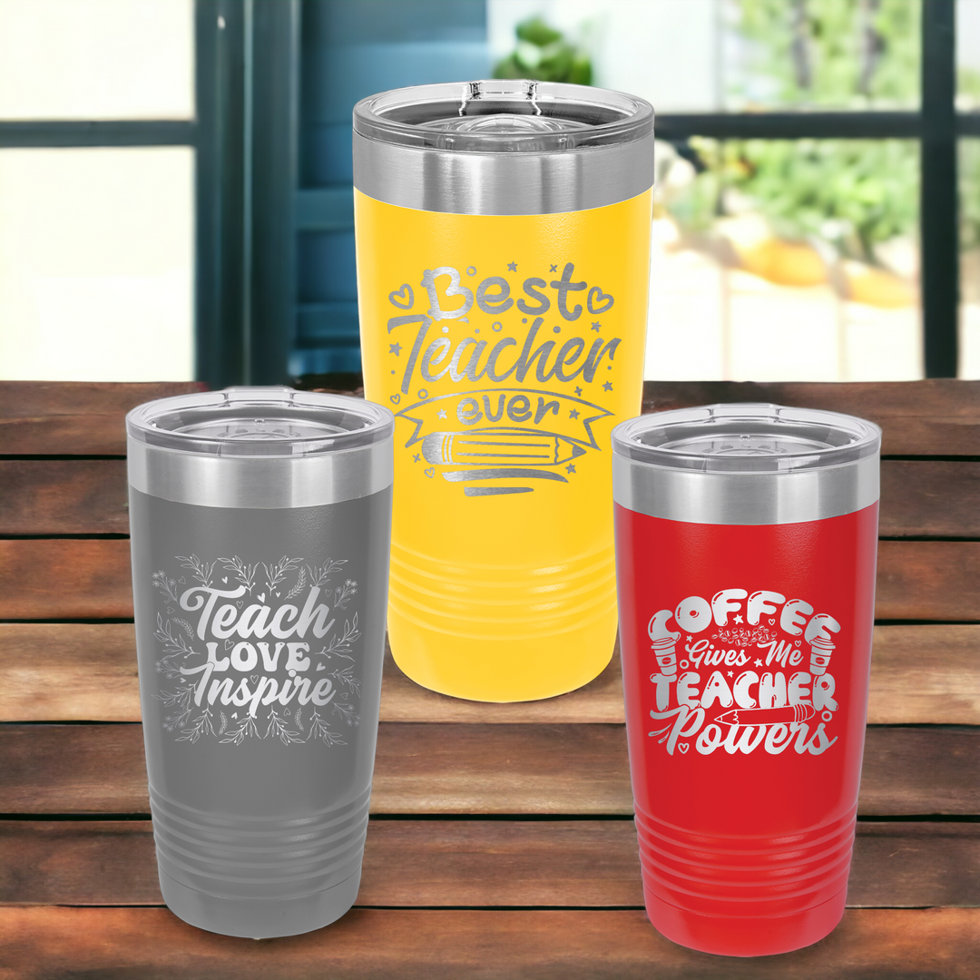 Teacher Appreciation 20oz. Tumblers - Premium drinkware from Pat's Monograms - Just $24! Shop now at Pat's Monograms