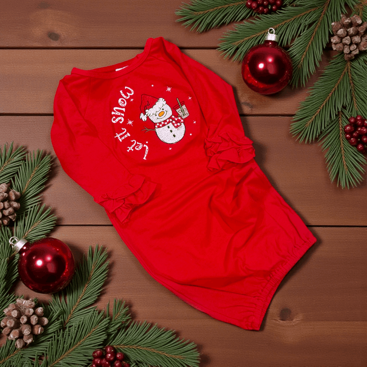 Let It Snow Tees and Infant Gowns - Premium Christmas Shirts from Pat's Monograms - Just $19.95! Shop now at Pat's Monograms