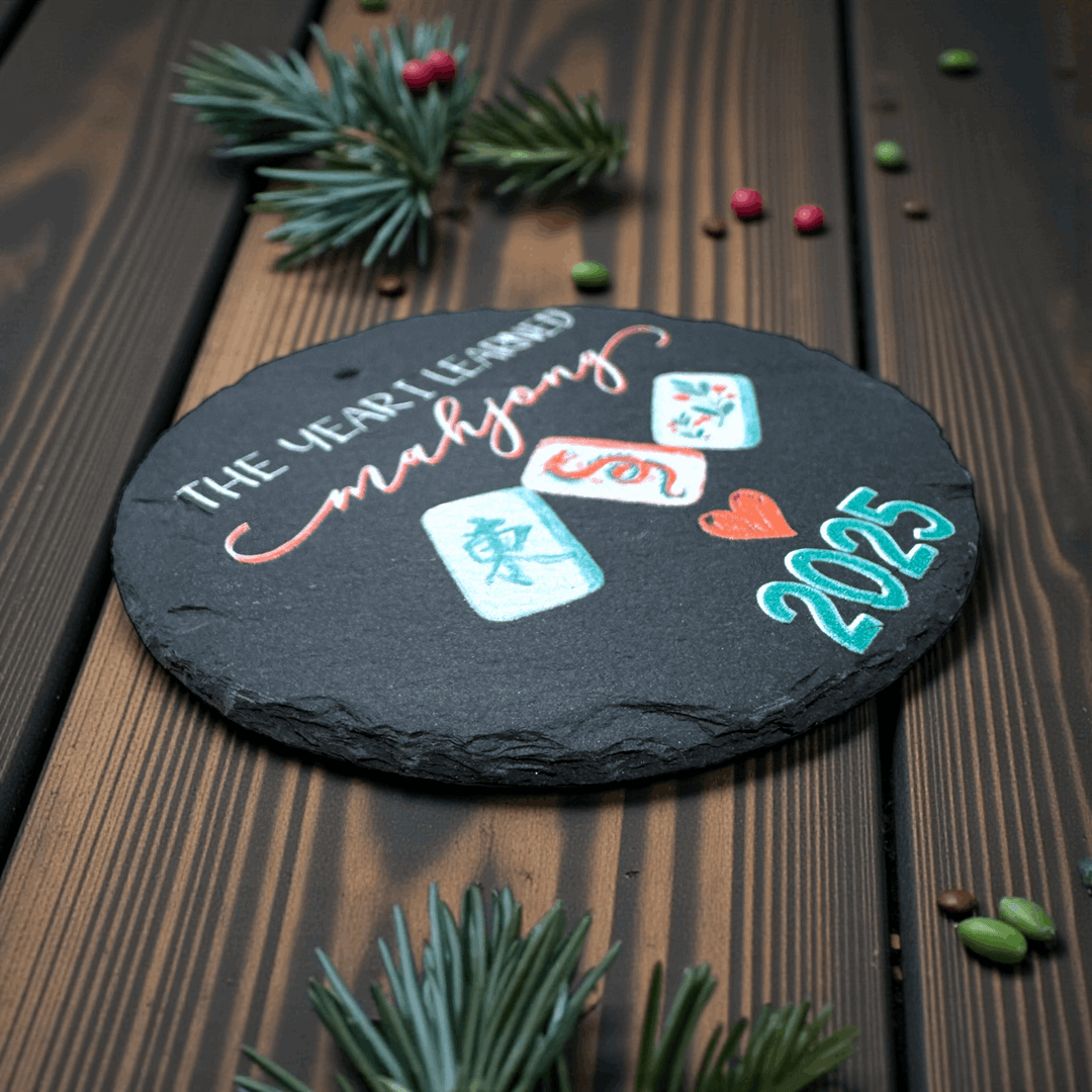 The Year I Learned Mahjong Christmas Ornament - Premium Christmas Ornament from Pat's Monograms - Just $12.95! Shop now at Pat's Monograms