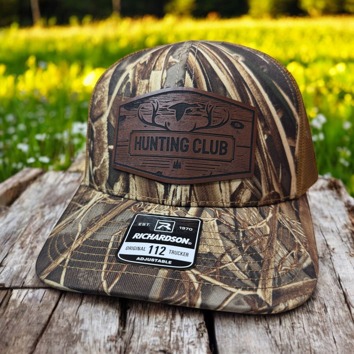 Hunting Club Patch Hat - Premium Hat from Pat's Monograms - Just $32.95! Shop now at Pat's Monograms