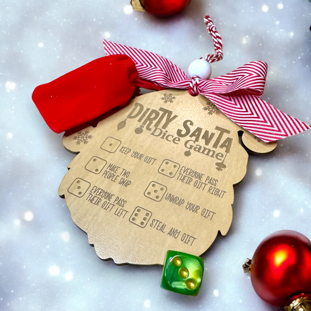 Christmas Dice Game - Gift Exchange - Premium Christmas Ornament from Pat's Monograms - Just $12.95! Shop now at Pat's Monograms