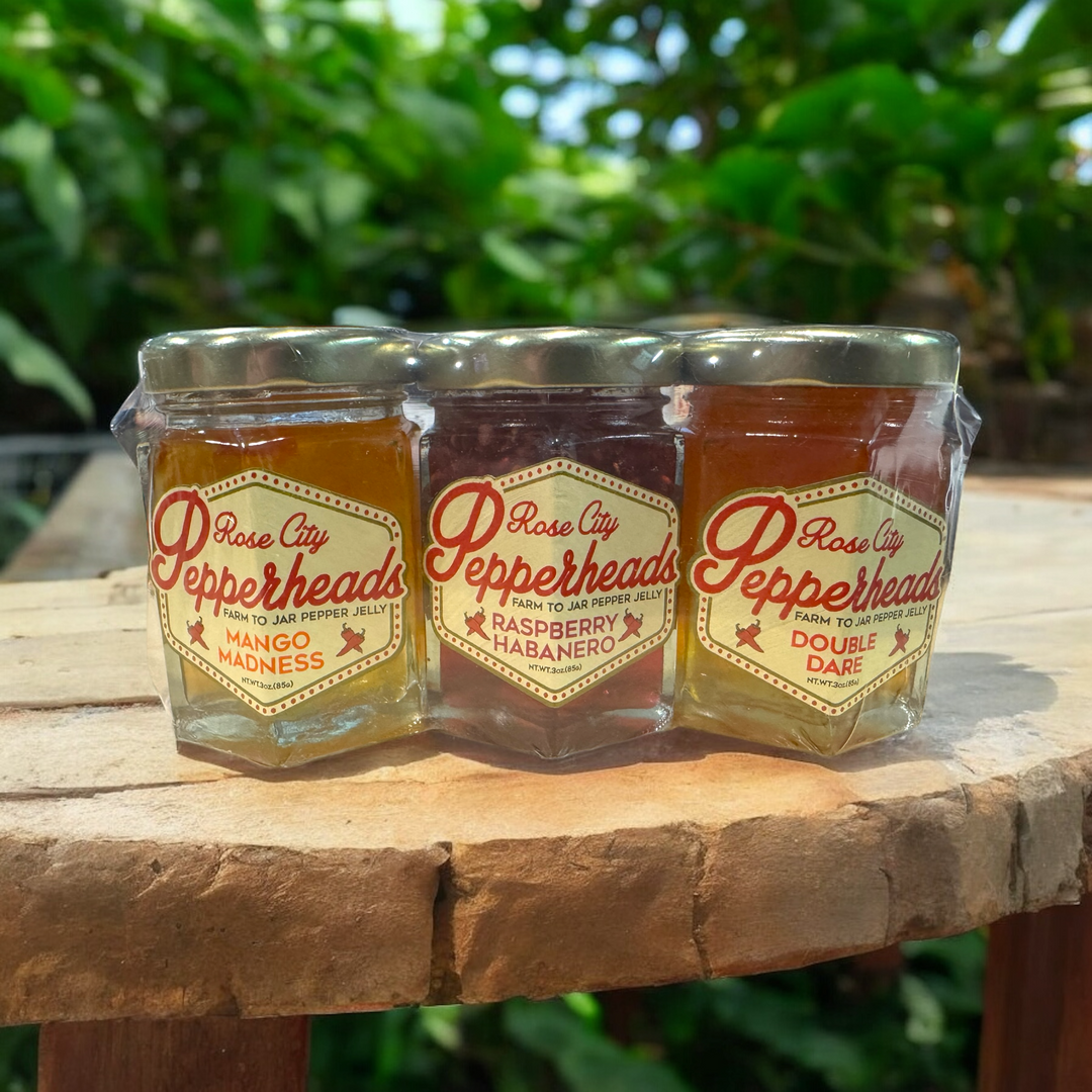 Mini Pepper Jelly Trios - Premium Gourmet Foods from Rose City Pepperheads - Just $11.95! Shop now at Pat's Monograms