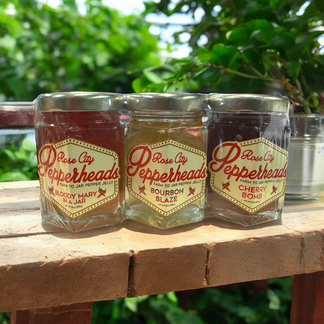 Mini Pepper Jelly Trios - Premium Gourmet Foods from Rose City Pepperheads - Just $11.95! Shop now at Pat's Monograms