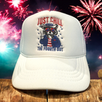 Patriotic Raccoon Trucker Cap - Premium Hat from Pat's Monograms - Just $16.95! Shop now at Pat's Monograms