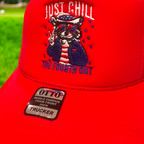 Patriotic Raccoon Trucker Cap - Premium Hat from Pat's Monograms - Just $16.95! Shop now at Pat's Monograms