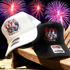 Patriotic Chickens Trucker Cap - Premium Hat from Pat's Monograms - Just $16.95! Shop now at Pat's Monograms