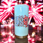 America Skinny Glitter Can Coolers - Premium can cooler from Pat's Monograms - Just $15.95! Shop now at Pat's Monograms