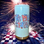 America Skinny Glitter Can Coolers - Premium can cooler from Pat's Monograms - Just $15.95! Shop now at Pat's Monograms