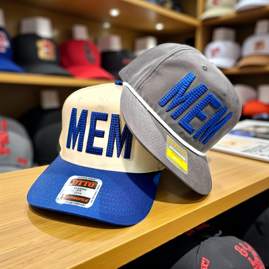 Go Tigers! Puff Embroidery Memphis Caps - Premium Caps from Pat's Monograms - Just $22.95! Shop now at Pat's Monograms