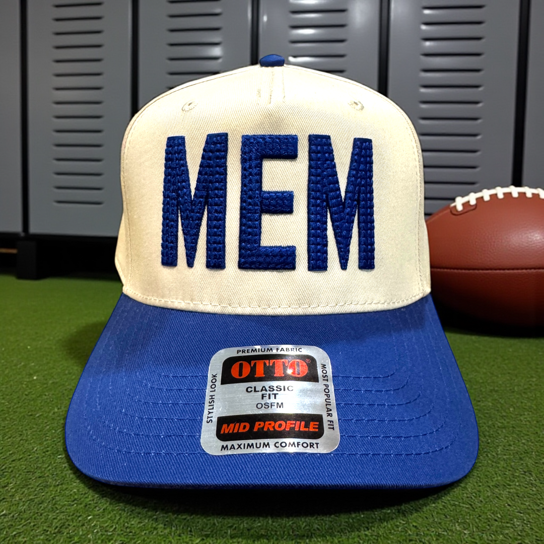 Go Tigers! Puff Embroidery Memphis Caps - Premium Caps from Pat's Monograms - Just $22.95! Shop now at Pat's Monograms