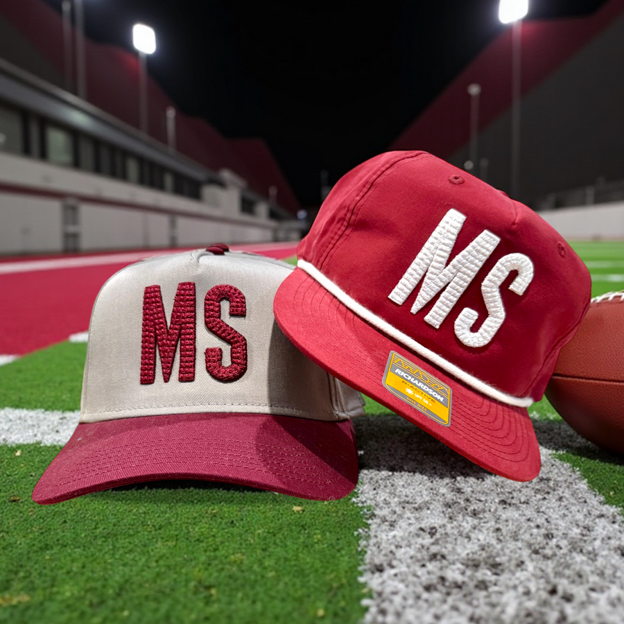 Go State! Puff Embroidery MS State Caps - Premium Caps from Pat's Monograms - Just $22.95! Shop now at Pat's Monograms