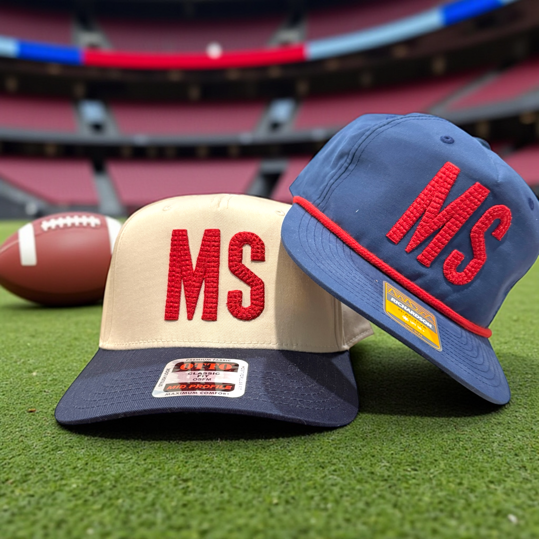 Go Rebs! Puff Embroidery Ole Miss Caps - Premium Caps from Pat's Monograms - Just $22.95! Shop now at Pat's Monograms