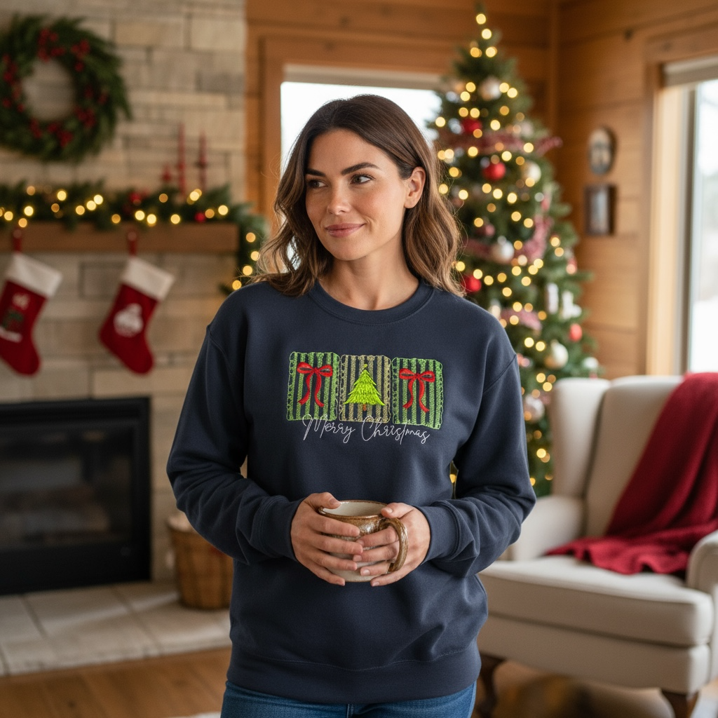 Merry Christmas Sweatshirts, Tees and Infant Gowns - Premium Christmas Shirts from Pat's Monograms - Just $19.95! Shop now at Pat's Monograms