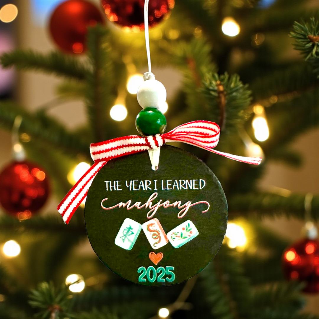 The Year I Learned Mahjong Christmas Ornament - Premium Christmas Ornament from Pat's Monograms - Just $12.95! Shop now at Pat's Monograms